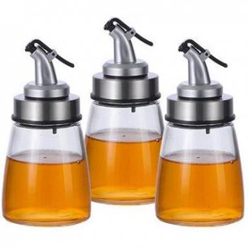 Stainless Steel and Glass Condiment Storage Set