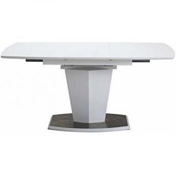 Meubletmoi Table à Rétracter 120/160 cm Rectangulaire, Pied Acier Brosser – Dona