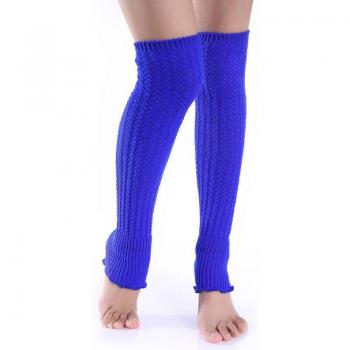 Chaussettes jambières blanches en laine pour femmes