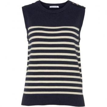 DELMAO Damen‑Pullunder: Marineblau, maritimes Design