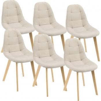 Set de 6 chaises beige pour salle à manger 86 x 53 x 47 cm