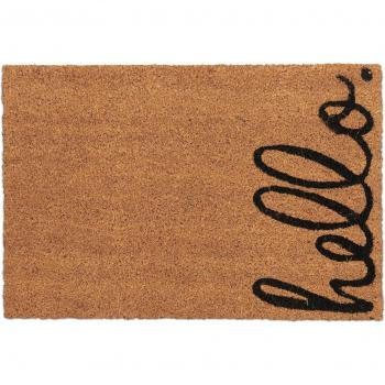 Zerbino in Fibra di Cocco 40x60 cm Design con Scritta Tappetino Interni Esterni Antiscivolo Marrone Nero Relaxdays