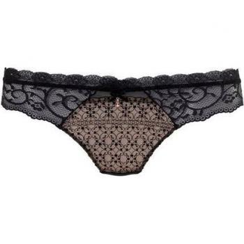 Feiner Damen String in Schwarz mit Spitze