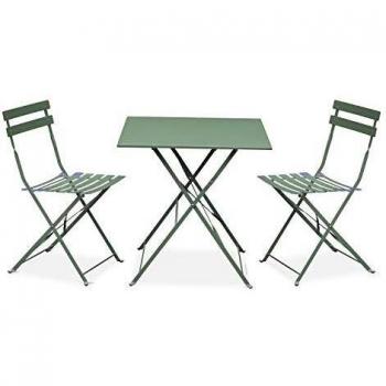 Piazza Verde: Tavolo 70x70, Sedie 2, Pieghevole Metallo