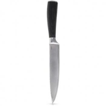 Orion Lame de cuisine 17 cm – acier damassé, poignée en bois Pakka