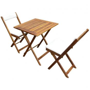 Set Tavolo & Sedie Bistrò acacia vidaXL 7 pezzi + cuscini