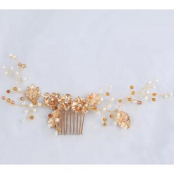 Pearl & Gold Wedding Hair Accessory