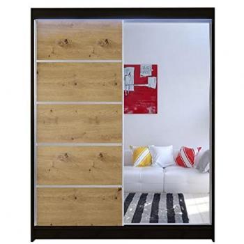 Closico 143 con illuminazione, design Nero+Rovere