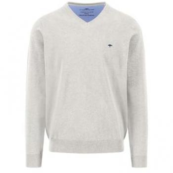 Offwhite Strickpullover mit Logo-Design