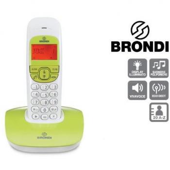 Teléfono Brondi Nice DECT con Identificador de Llamadas Verde