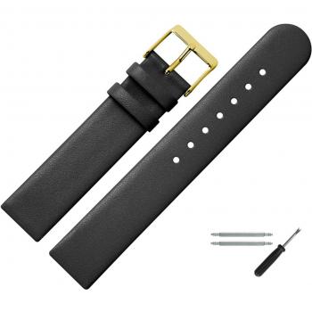 MARBURGER Uhrenarmband 12mm Leder Schwarz