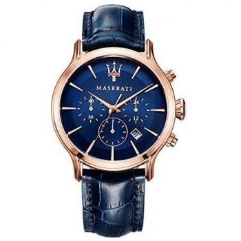 Maserati Herrenchronometer „Blue Edition“ – Lederarmband, Blaues Zifferblatt, 100 m (R8871618013)