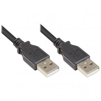 USB 2.0 Anschlusskabel, 0,5m, schwarz, Stecker A