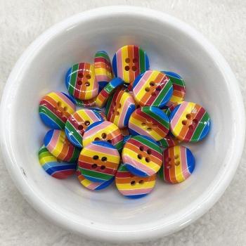 15Pcs 12mm Vibrant Resin Four Hole Buttons for Scrapbooking