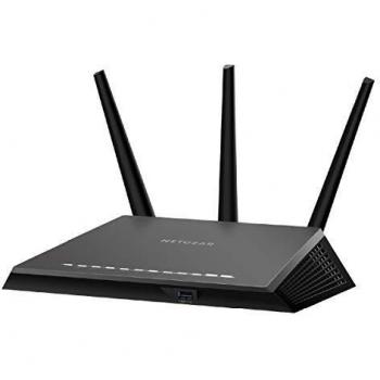 Router WiFi Netgear Nighthawk R7000 AC1900, Doble Banda (2.4GHz/5GHz), 4 Puertos Gigabit Ethernet, Protección Armor y Compatible con Alexa