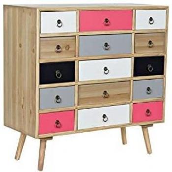 Schubladenschrank aus MDF Holz, mehrfarbig, 80 x 35 x 82 cm