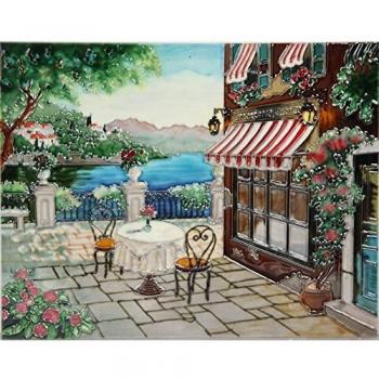 Tableau d'art A Table with a View de YH-Arts, 11 x 14 pouces, multicolore, 35 x 28 x 1 cm