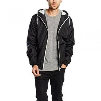 Urban Classics Herren Jacke Contrast Windrunner, schwarz/weiß, S