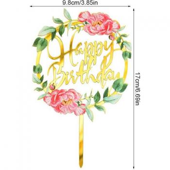 Acrylic Flower Cake Decoration for Birthdays
