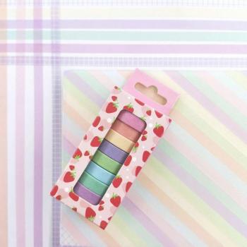 10 Stück Washi Band Set mit Lavendelduft und Regenbogenfarben