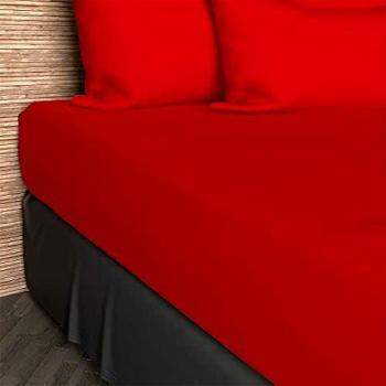 Linge de maison en toile de coton rouge 90 x 200 cm