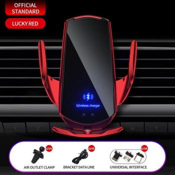 Cargador de coche sin cables 30 W con soporte inteligente y magnético