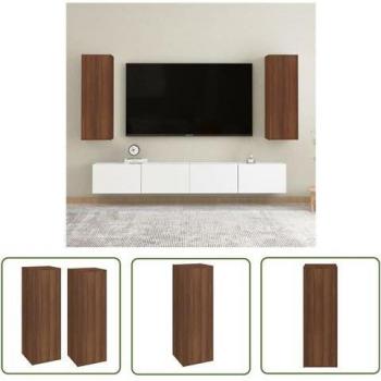 Eichenoptik TV‑Schrank Doppel – Braun 30,5 × 30 × 90 cm – Einzelhandel