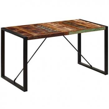 Tavolo da Pranzo in Legno Massiccio Ristrutturato 140x70x75 cm