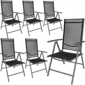 Set of 6 Reclining Aluminium Garden Chairs