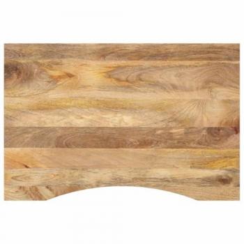 Dessus de bureau en manguier naturel, forme courbée (80 × 50 cm)