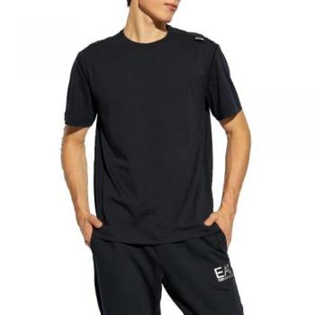 EA7 Neon Crest T-Shirt Navy Gray Medium