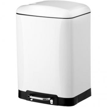 Papelera de metal blanca 12 litros estilo nórdico Dcasa