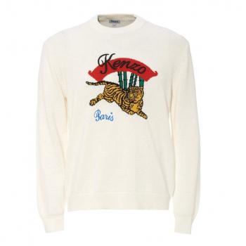 Mens Kenzo Jumping Sweatshirt with Bamboo Tiger Design
