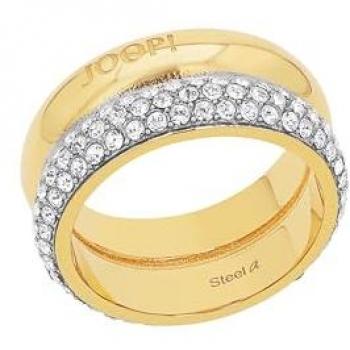 JOOP! Goldfarbener Fingerring mit Zirkonia