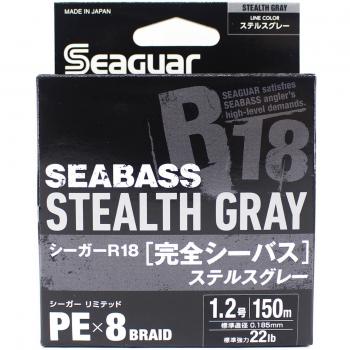 SeaGuard R18 22‑lb Seabass 150 m Line (Size 1.2) – Stealth Gray