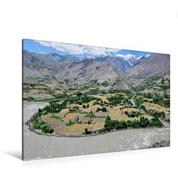 CALVENDO Textil Leinwand 120 × 80 cm – Flussoase, Wakhan, Afghanistan