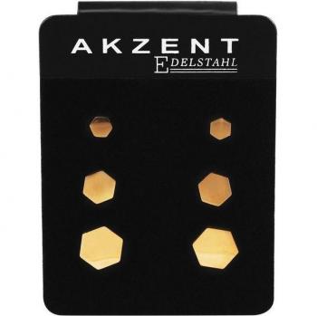 Akzent Elegance: 3 Pares de Pendientes Dorados