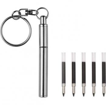 Portable Telescoping Ballpoint Pen with Key Ring