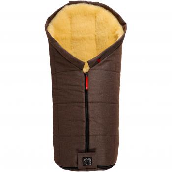 Kaiser Iglu Lammfellfußsack für Kinderwagen, braun melange