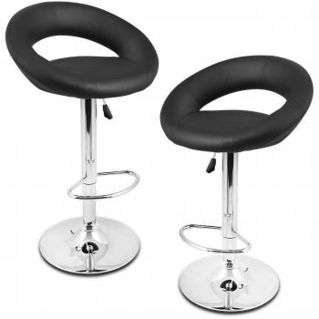 LANGRIA Set of 2 Faux Leather Kitchen Breakfast Bar Stool
