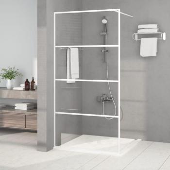 Ecran cloison pour salle de bain – vidaXL, blanc, 100 × 195 cm, résistance aux éclaboussures, verre ESG transparent
