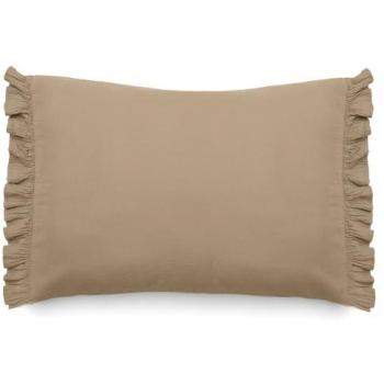 Housse de coussin en mousseline de coton camel 40x60 cm