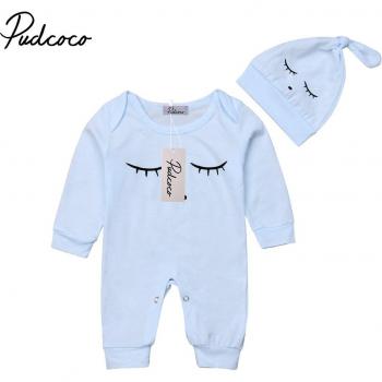 Pudcoco Infant Romper and Hat Combo