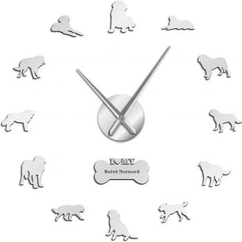 3D Acrylic Silent Wall Clock for Dog Lovers