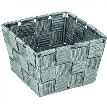 Panier de Rangement Adria Mini Salle de Bain Gris 14x9x14 cm