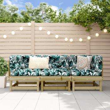 DEvidaxl Vidaxl 3-Tlg. Garten-Lounge-Set Massivholz Kiefer 2 62.0 H x 61.0 W x 61.0 D cm