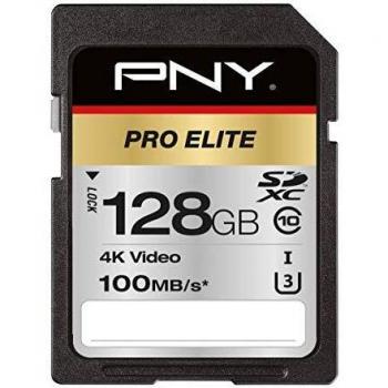 PNY Pro Elite SDXC Card 128GB Class 10 UHS-I U3 100MB/s