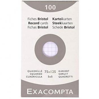 Fiche Bristol blanc Q 5x5 100 feuilles