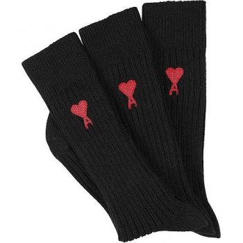 Collection “Noir Amoureux” – Trois chaussettes à logo Ami, IT 39/42