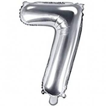 Partydeco Folienballon Zahl 7, 35 cm